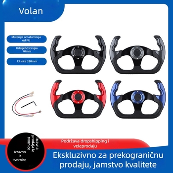 Kart volan, PU materijal, razmak montažnih rupa 70 mm, praktičan dizajn