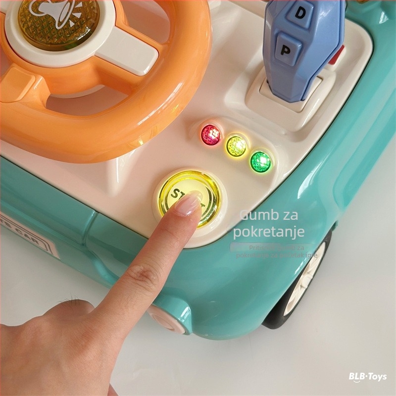 Dječji volan za simulaciju vožnje autom s funkcijom glasa/muzike, napajan baterijama, od plastike, za uzrast 4–6 godina.