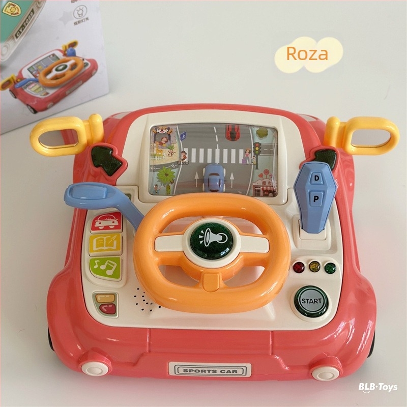Dječji volan za simulaciju vožnje autom s funkcijom glasa/muzike, napajan baterijama, od plastike, za uzrast 4–6 godina.