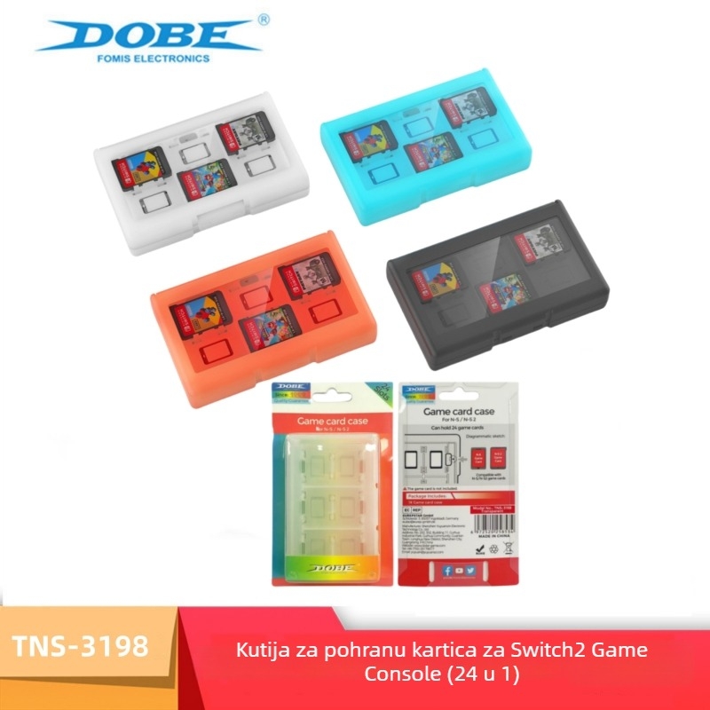 Switch2 kutija za pohranu kartica za Switch2 konzolu, ABS materijal, pohranjivanje 24-bitnih kartica, održava red kartica, uključena kutija za kartice