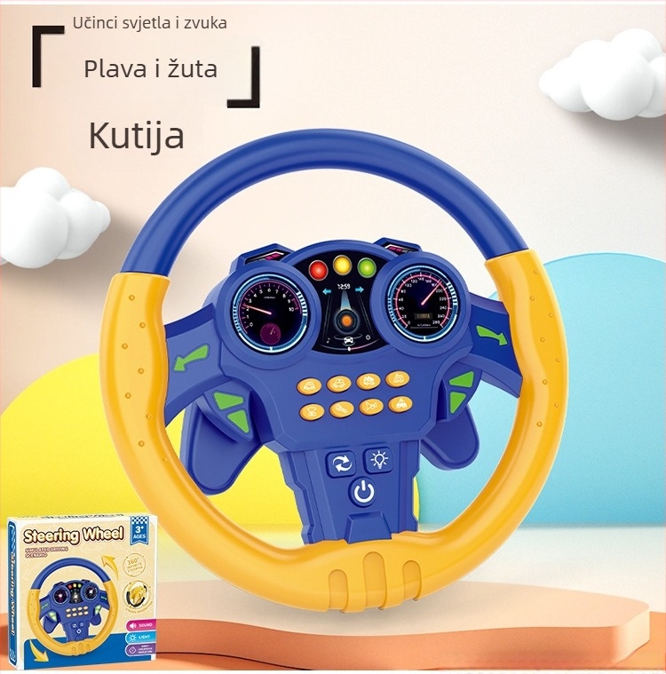 Velika volan-igračka sa svjetlima i glazbom, način priče i zajednička vožnja kao suvozač, plastična konstrukcija, napajanje baterijama, za djecu 4–6 godina.