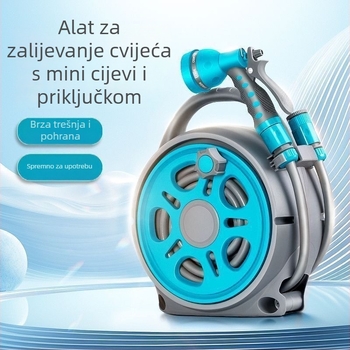 Kućni vrtni set za zalijevanje s automatskim izvlačenjem crijeva i mlaznicom za zalijevanje povrća i cvijeća