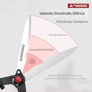 Škare za rezanje grmlja — AI Rui Shield; visokougljična čelična; teflon premaz; težina 2