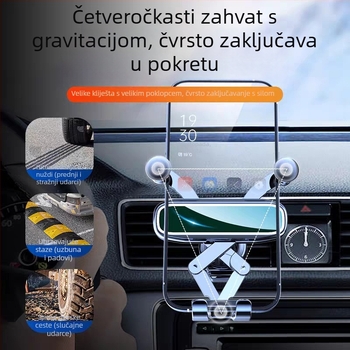 Držač za telefon u automobilu s gravitacijskim pričvršćivanjem na ventilaciju, univerzalni, minimalistički dizajn