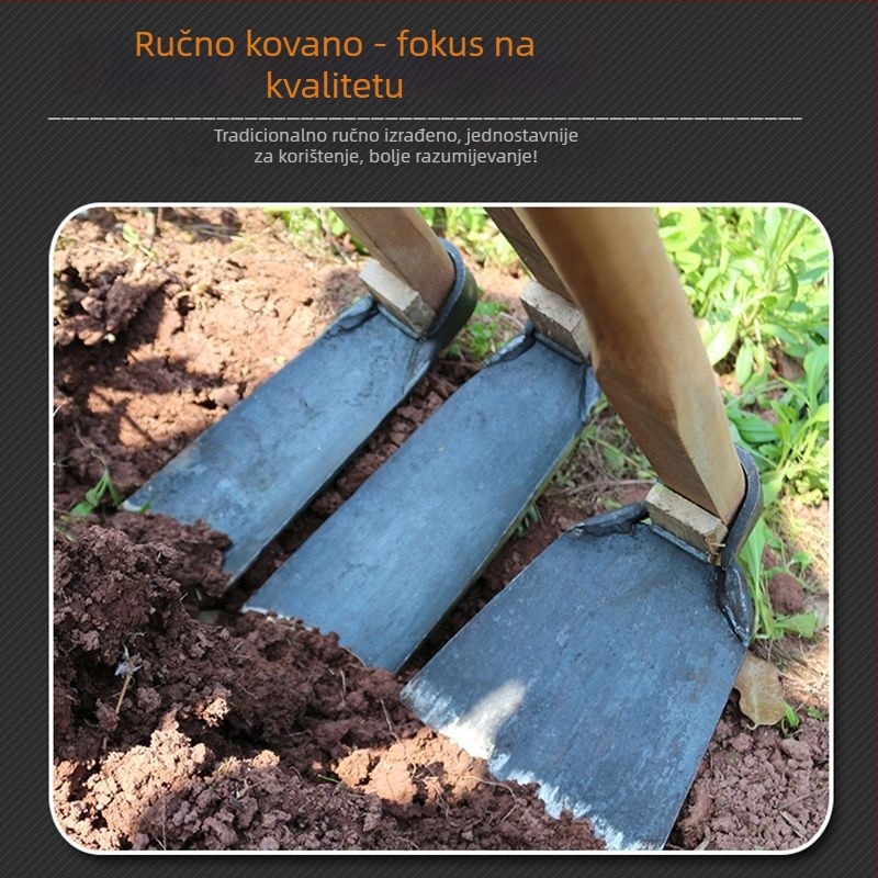 Lopata za vrt kovana od čelika, višenamjenska – namijenjena poljoprivredi, idealna za sadnju povrća, plijevljenje, kopanje izdanka bambusa i cvijeća
