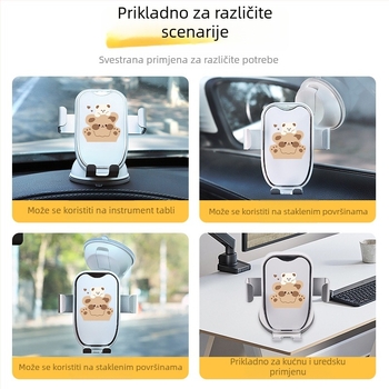 Držač za mobitel u automobilu s vakuumskim držačem na ploči, stabilizacija protiv vibracija, univerzalna kompatibilnost, za navigaciju