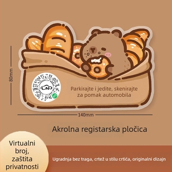 Tablica s brojem za parkiranje - plastika, skriveni tip, bez prilagodbe