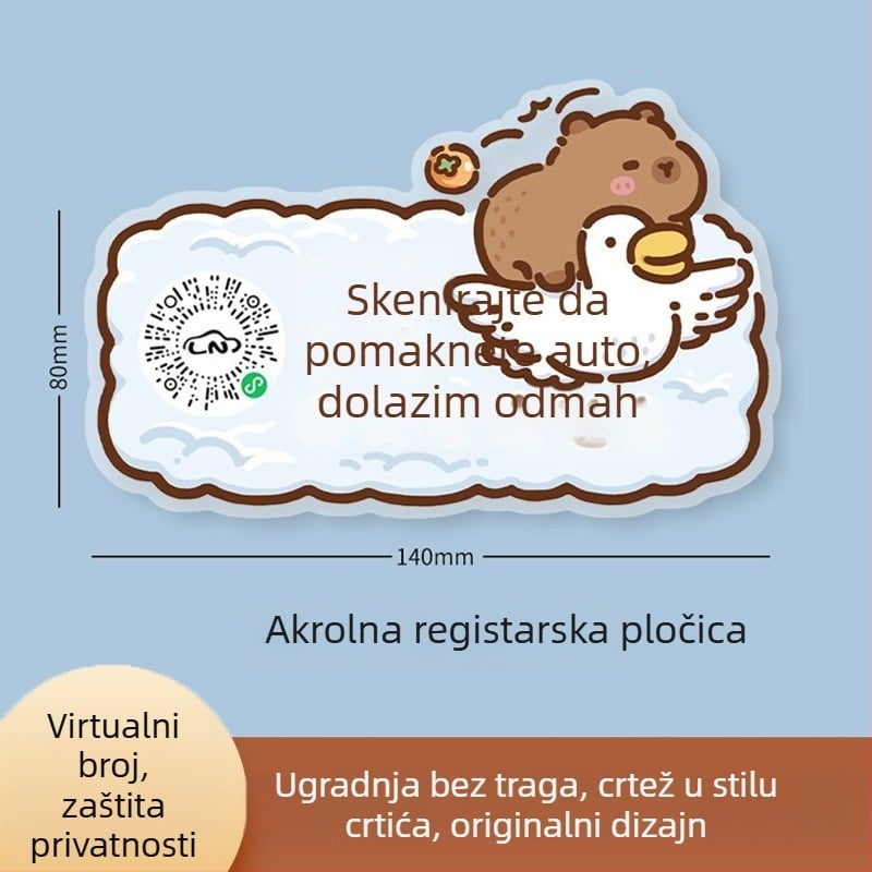 Tablica s brojem za parkiranje - plastika, skriveni tip, bez prilagodbe