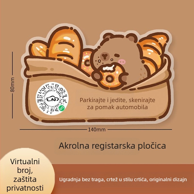 Tablica s brojem za parkiranje - plastika, skriveni tip, bez prilagodbe