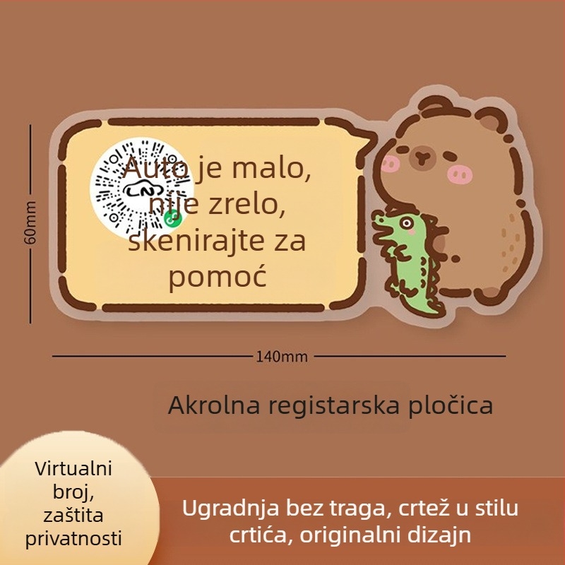 Tablica s brojem za parkiranje - plastika, skriveni tip, bez prilagodbe
