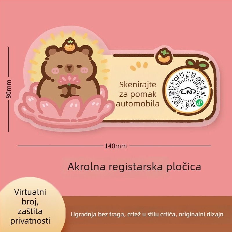 Tablica s brojem za parkiranje - plastika, skriveni tip, bez prilagodbe