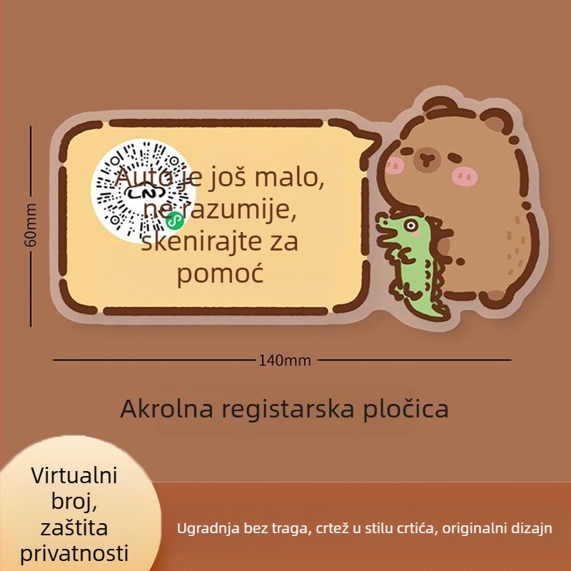 Tablica s brojem za parkiranje - plastika, skriveni tip, bez prilagodbe