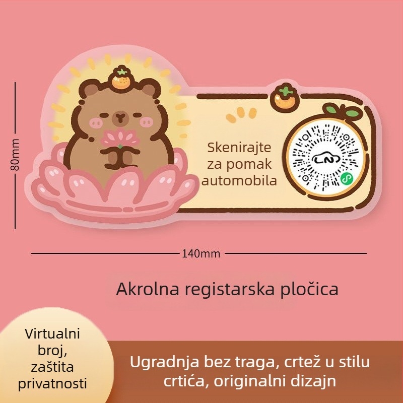 Tablica s brojem za parkiranje - plastika, skriveni tip, bez prilagodbe