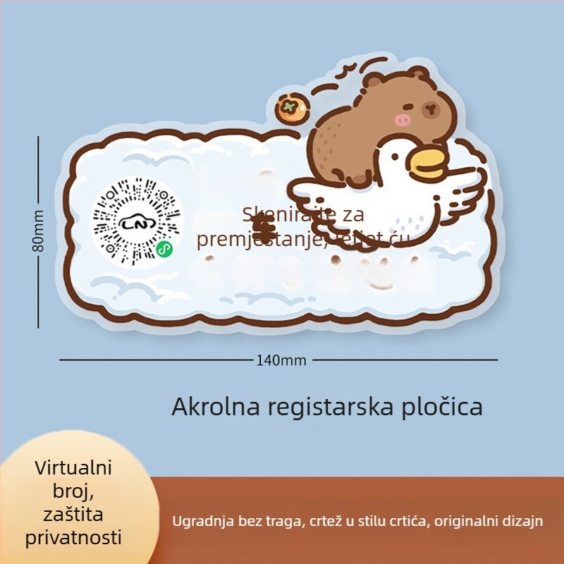 Tablica s brojem za parkiranje - plastika, skriveni tip, bez prilagodbe