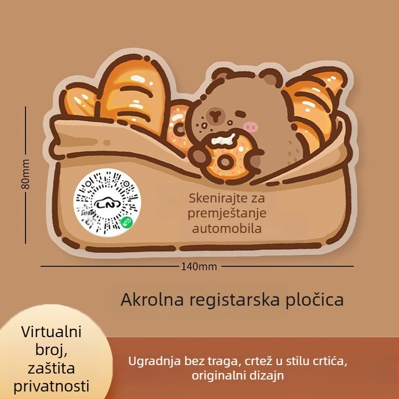 Tablica s brojem za parkiranje - plastika, skriveni tip, bez prilagodbe