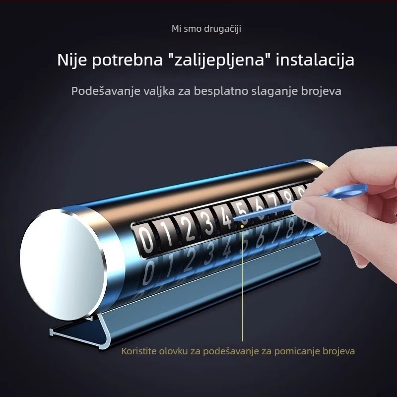 Privremena tablica za parkiranje s prilagodljivim prikazom broja telefona; metalna konstrukcija; marka Strength; namijenjeno premještanju vozila