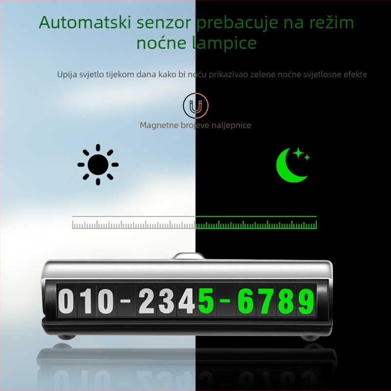 Skrivena tablica za parkiranje s telefonskim brojem – model YQ-1800, marka YUMCHO, materijal plastika, tip skriven, prikaz telefonskog broja