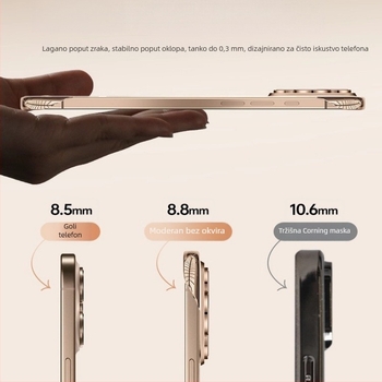 Prozirna bezokvirna tvrda maska za iPhone 17 Pro Max s potpunom zaštitom objektiva