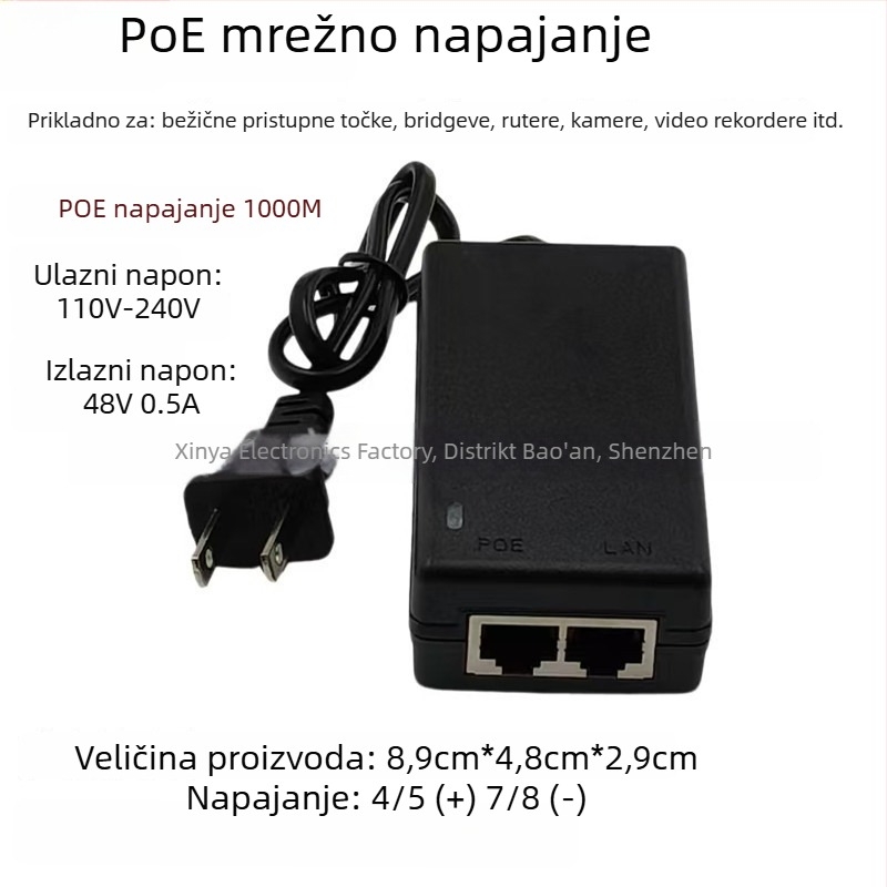 PoE napajni modul za nadzorne kamere, 48V, bežični AP most adapter, odvojeno offline napajanje, verzija V05