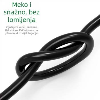 Dvostruki napajajući produžni kabel za kućnu upotrebu, 10A, 220–250V, PVC kućište, bakreni vodiči, 1500W