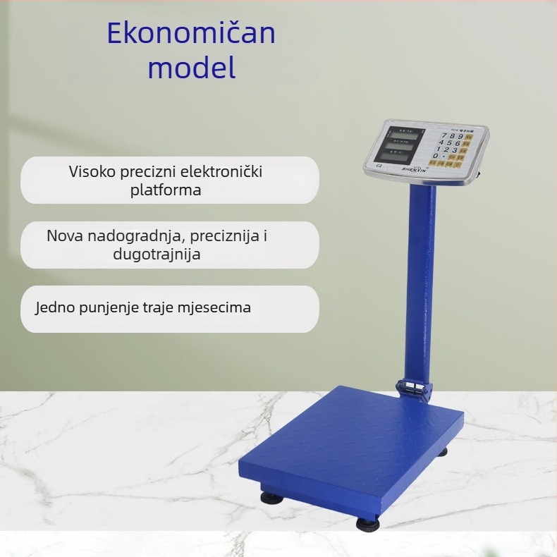 Shen xin – Elektronička stolna vaga 150 kg kapaciteta, elektroničko mjerenje, napajanje: baterija ili mreža, višefunkcionalna