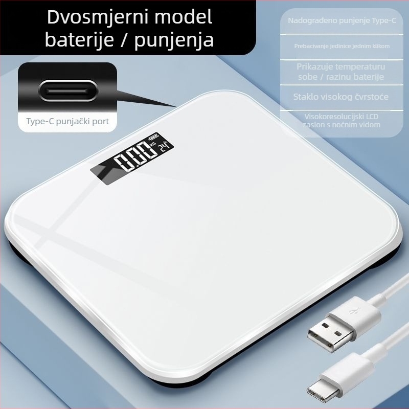 Elektronska vaga za odrasle – punjiva, precizna, kućna ili studentska uporaba