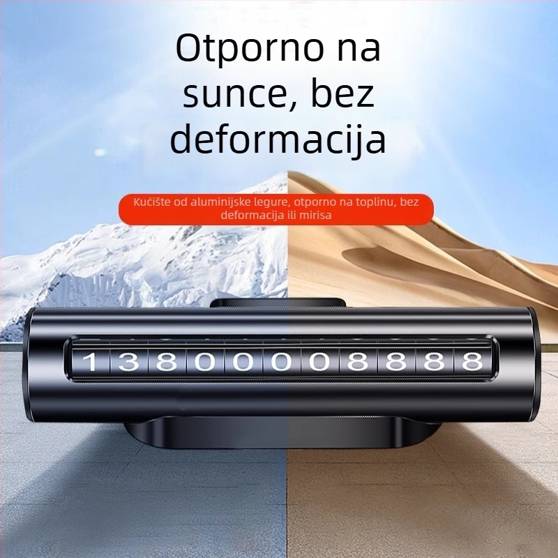 Metalna skrivena kartica za parkiranje automobila s mogućnošću prilagodbe logotipa; tiskanje logotipa dostupno