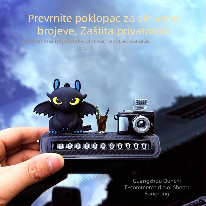 Plastična pločica s telefonskim brojem za automobil, za privremeno parkiranje i premještanje automobila, mogućnost tiskanja logotipa, autorizirana privatna marka