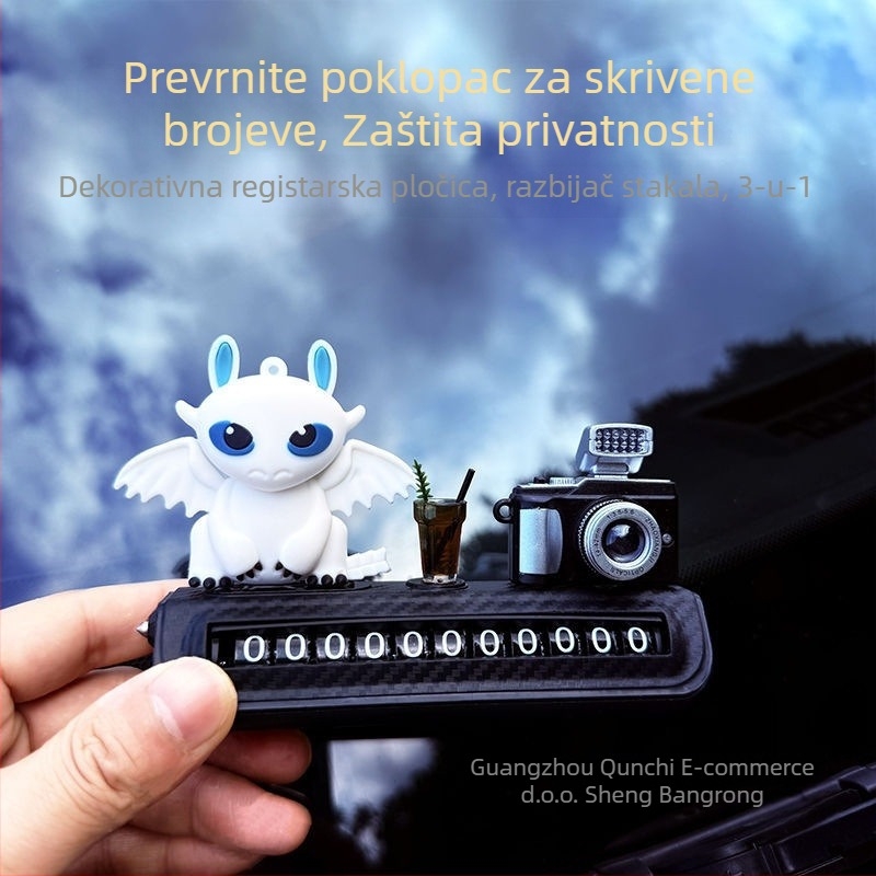 Plastična pločica s telefonskim brojem za automobil, za privremeno parkiranje i premještanje automobila, mogućnost tiskanja logotipa, autorizirana privatna marka