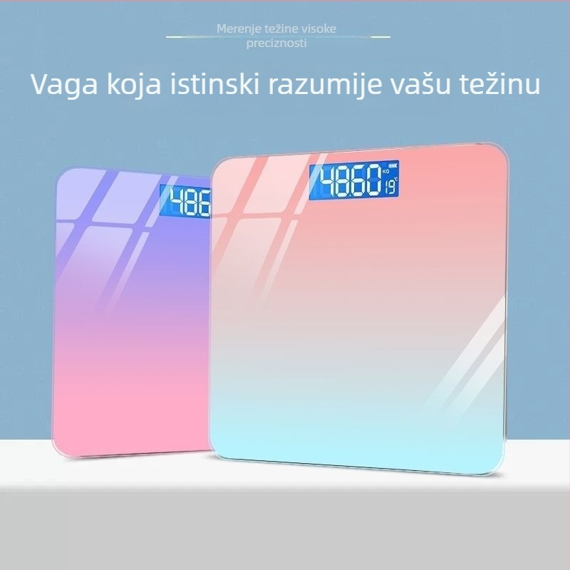 Kućna digitalna vaga za tjelesnu težinu – precizna inteligentna vaga za zdravlje s USB punjenjem