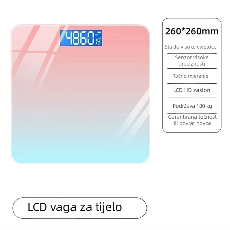 Kućna digitalna vaga za tjelesnu težinu – precizna inteligentna vaga za zdravlje s USB punjenjem