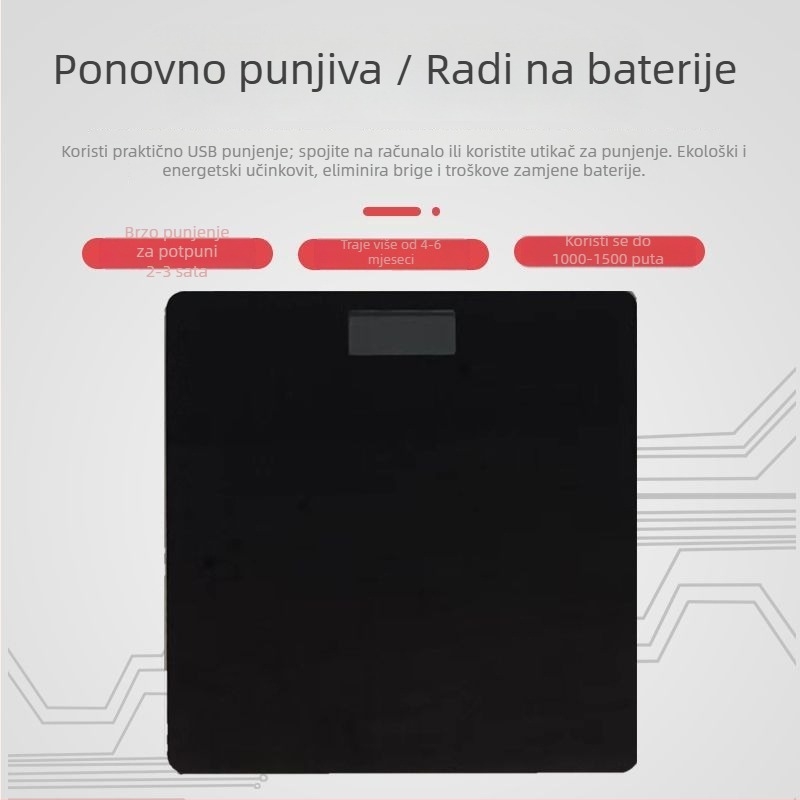 Elektronička vaga za težinu – visoka preciznost, izdržljiva, za odrasle (jednostavan dizajn)