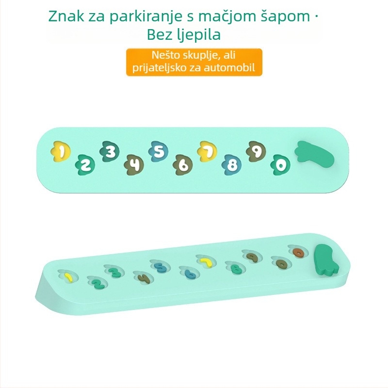 Privremena značka za parkiranje žena s telefonskim brojem, unutarnja dekoracija automobila bez ljepila, PVC pločica, model Rainbow Cat Claw Stop Sign