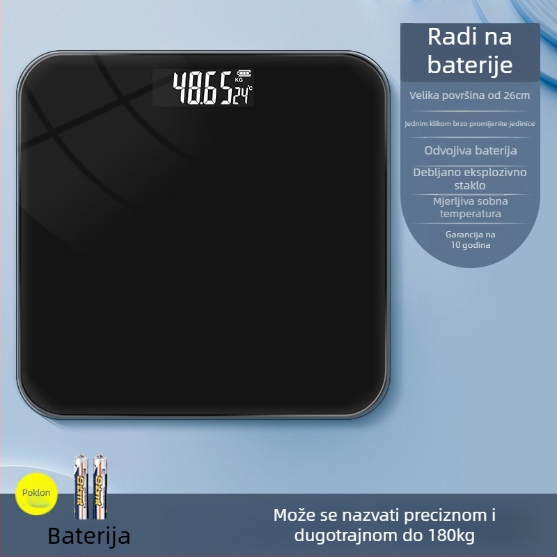 Vaga za mjerenje težine – Big orange, za odrasle, maksimalni kapacitet 180 kg, napajanje baterijom i USB punjenje