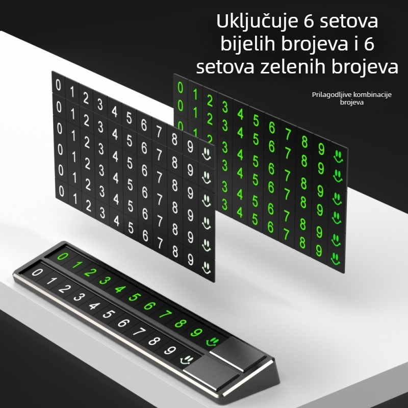 Xunhao skrivena privremena pločica za parkiranje, metalna, model XH-TC105, licencirana privatna oznaka
