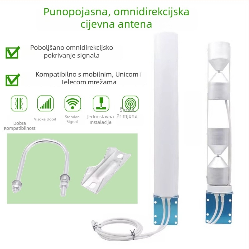Xin Hangshun Omnidirekcionalna cilindrična antena za mobilni signal, vanjska, visok dobitak 22 dBi, kompatibilna s 2G/3G/4G/5G