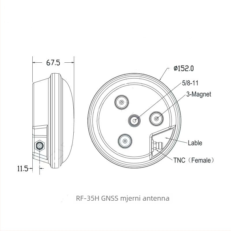GNSS RTK antena za morsku navigaciju AG-30/35H, puna frekvencijska GNSS, visoka preciznost pozicioniranja, glava s gljivastim oblikom