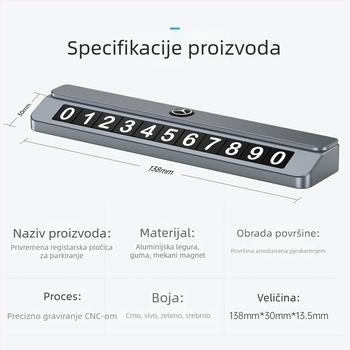 Skriveni znak za parkiranje (Model TC109) – Metal, otisak logotipa, prilagodljiv, licencirana privatna marka