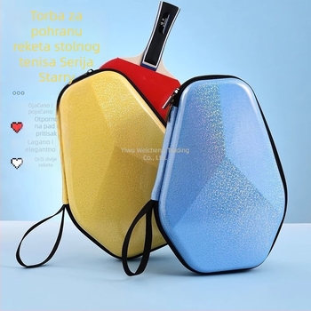 Torba za ping-pong rekete, tvrdi kućište, velika kapaciteta, dvostruki pretinci za rekete (vodoravni i uspravni)