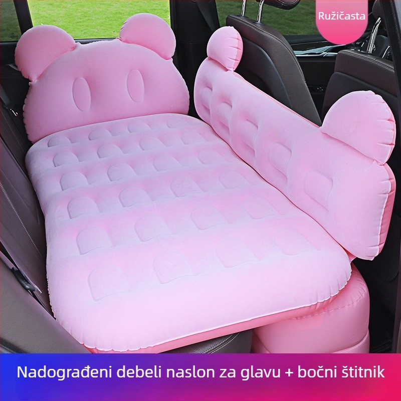 Automobilski nafukljivi madrac 135×80 cm sa flokiranom površinom i sigurnosnom barijerom