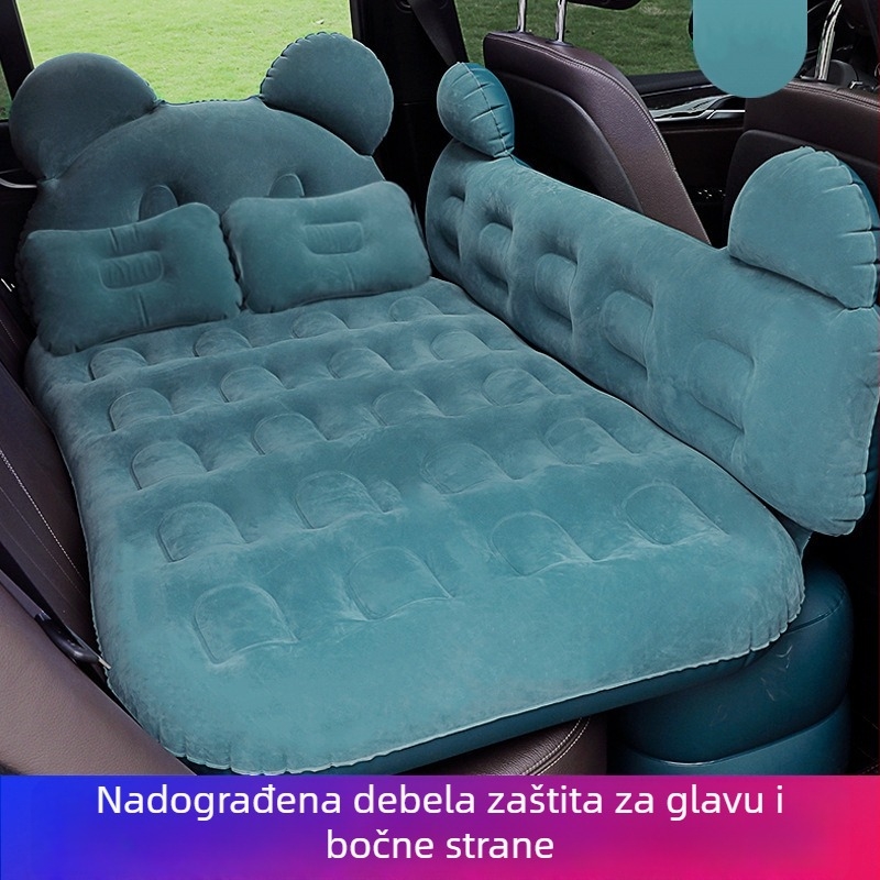 Automobilski nafukljivi madrac 135×80 cm sa flokiranom površinom i sigurnosnom barijerom