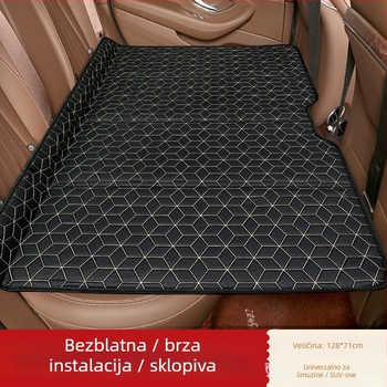 Sklopivi automobilni madrac za stražnji dio sjedala – umjetna koža, za duga putovanja, univerzalna kompatibilnost, nosivost 600, bez napuhavanja