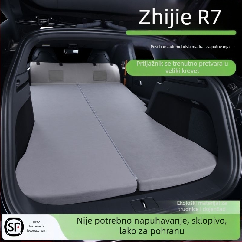 Zhijie R7 auto madrac, kompatibilan s modelima 24-26, madrac za prtljažnik, bez pumpe, za putovanja i kampiranje.