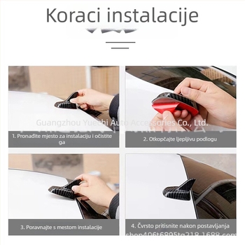 Automobilska antenska protiv statičke s karbonskim uzorkom, univerzalno modificirana shark fin antena za krov (Tip: Automobilska antenska protiv statičke; Montaža: lijepljenje; Primjenjivi modeli: Opći; Značka: YC)