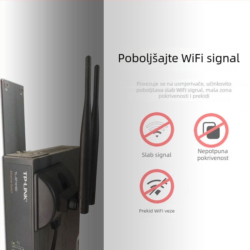 Dvojpasmasta bežična antena 2.4 GHz/5.8 GHz, dobitak 10 dBi, SWR ≤ 1.8, stolni usisni nosač, za WiFi i Bluetooth