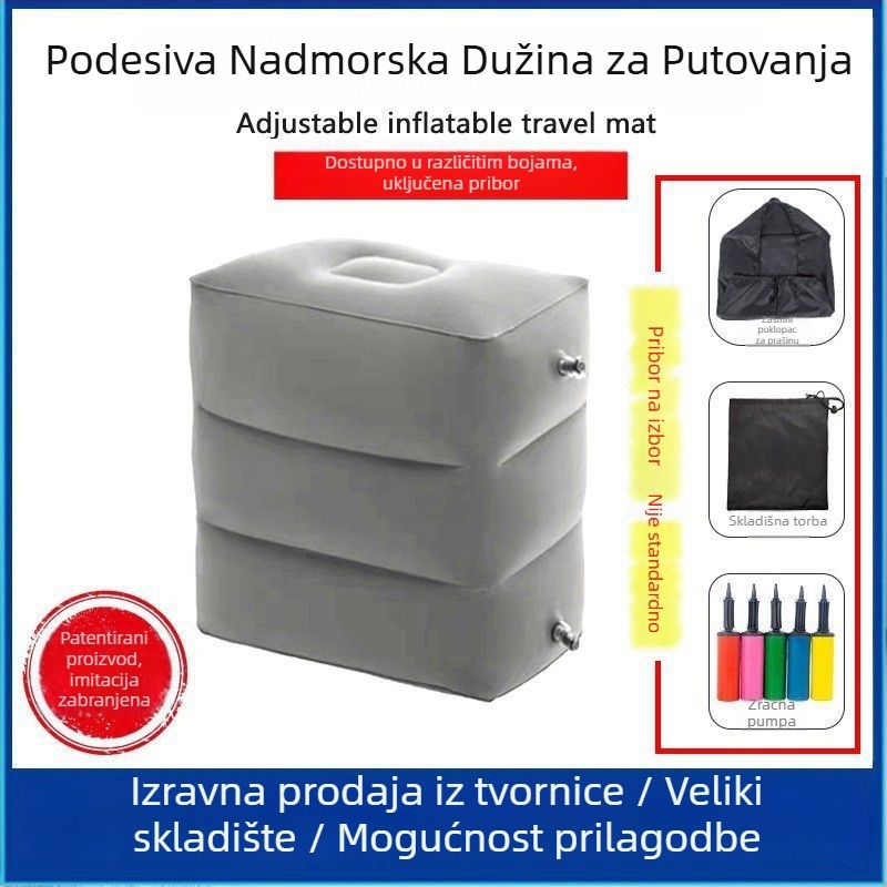 Naduvani tabure za stopala, flokirani PVC, 0,4 mm debljina, podesiva, model ZM403046-0202