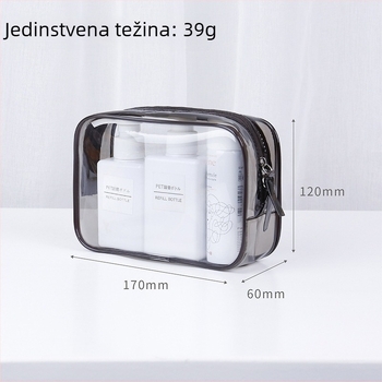 Prozirna PVC torbica za kozmetiku, vodootporna, putna torbica sa zatvaračem
