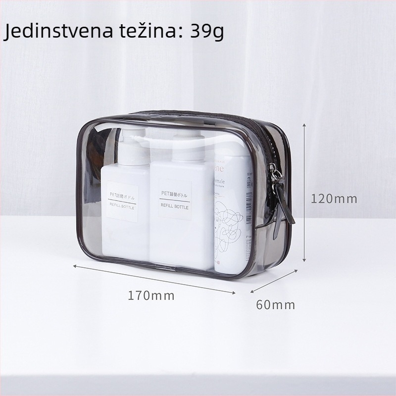 Prozirna PVC torbica za kozmetiku, vodootporna, putna torbica sa zatvaračem