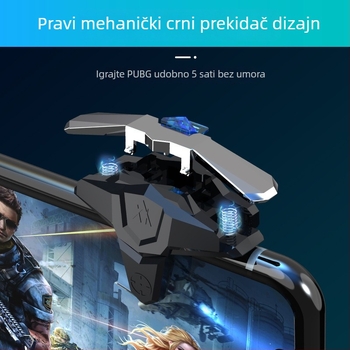 JS66 gaming kontroler s pulsnim gumbom za PUBG Mobile, Naraka Bladepoint i CrossFire — USB sučelje, ABS kućište, bez vibracija, za iOS i Android