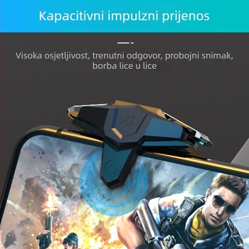 JS66 gaming kontroler s pulsnim gumbom za PUBG Mobile, Naraka Bladepoint i CrossFire — USB sučelje, ABS kućište, bez vibracija, za iOS i Android